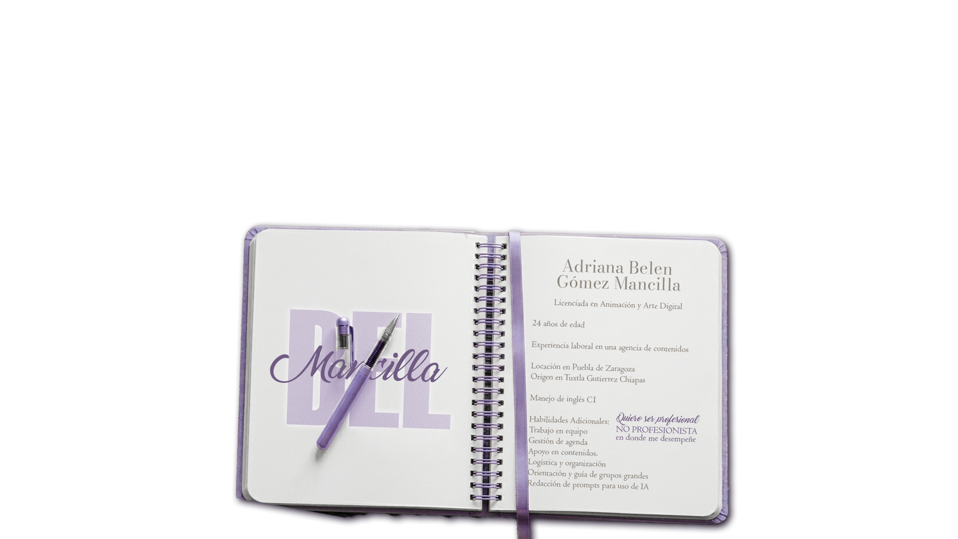 Libreta con marca personal Bel Mancilla